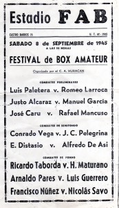 Festival boxístico en el Club A. Huracán (1945)