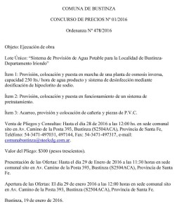 CONCURSO DE PRECIOS Nº01-2016