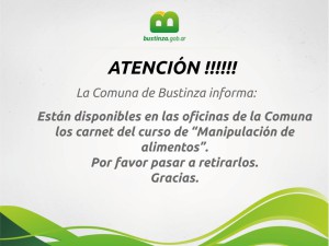 Carnet curso de Manipulación de alimentos